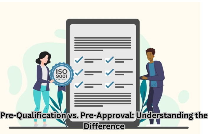 Illustration comparing Pre-Qualification vs. Pre-Approval for mortgages and loans