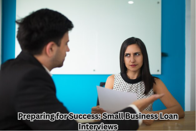 Image depicting preparation for small business loan interviews