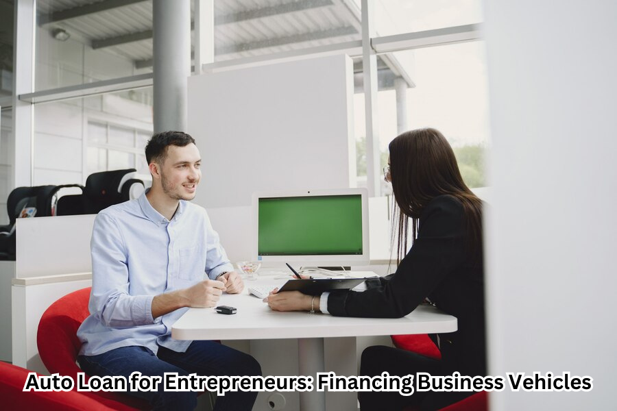 Entrepreneur securing an auto loan for business mobility